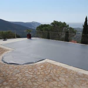 Couverture d’hivernage de sécurité BORVO TUTELIS ÉCO pour piscine - PVC 630 g/m² conforme NF P90-308