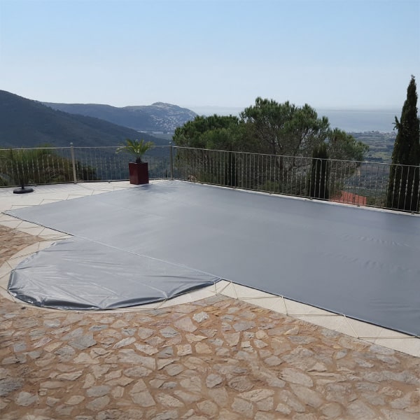 Couverture d’hivernage de sécurité BORVO TUTELIS ÉCO pour piscine - PVC 630 g/m² conforme NF P90-308