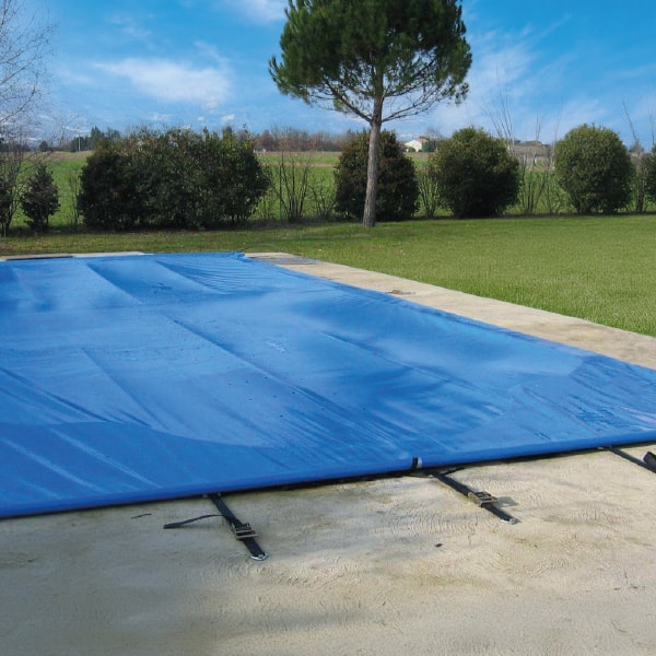 Couverture à barres BORVO TUTELIS XXL pour piscine grande largeur - PVC 630 g/m² conforme NF P90-308